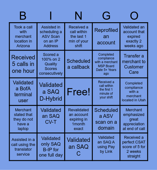 ZeroRisk PCI Bingo Card