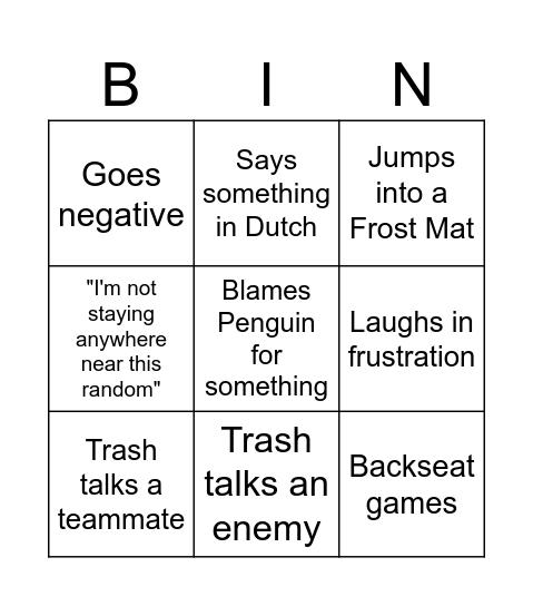 Bazz Bingo Card