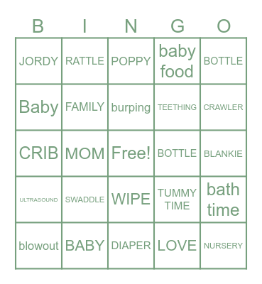BABY BINGO Card