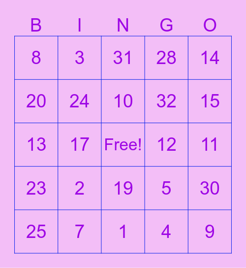 CARTOON ANYE Bingo Card