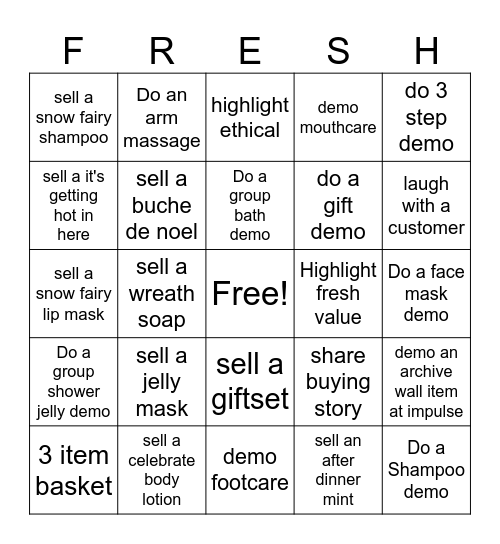 Tell me 2 not lush things about your custie Bingo Card