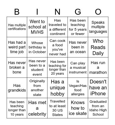 Who's Leading the Charge? Parent-Teacher Conference Bingo Card