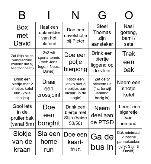 Julian Bingo Card