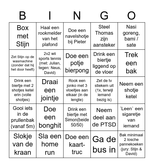 Jens Bingo Card