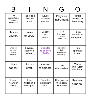 Who's Who? 👀 Bingo Card