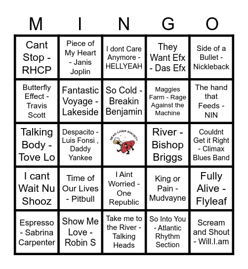 Dead Liver Society Blackout! Bingo Card