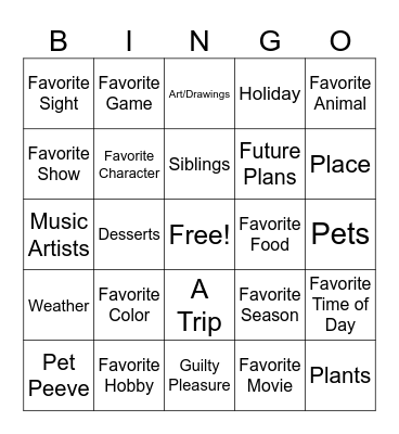 Icebreaker Bingo Card