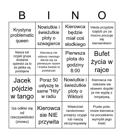 Co słychać u Jabłeczników Bingo Card