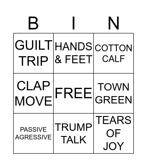 Thanksgiving Bingo Card