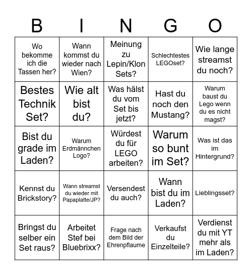 Todesfrisbee Chat Bingo Card