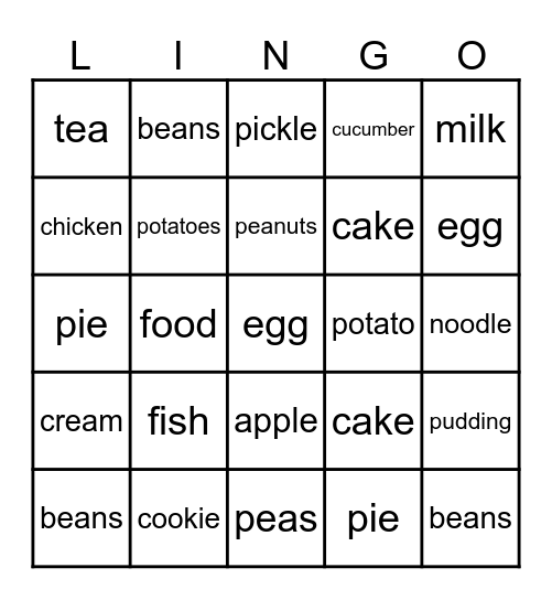 LINGO Bingo Card