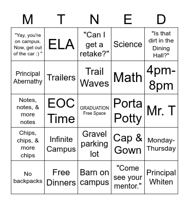 Mountain Ed BINGO HabCo Style Bingo Card