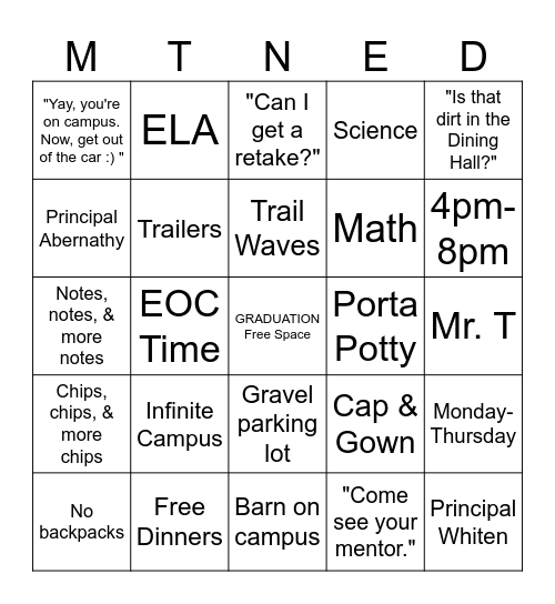 Mountain Ed BINGO HabCo Style Bingo Card