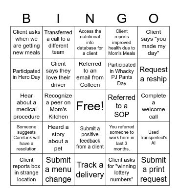 Customer Service Week 2025 Bingo Card