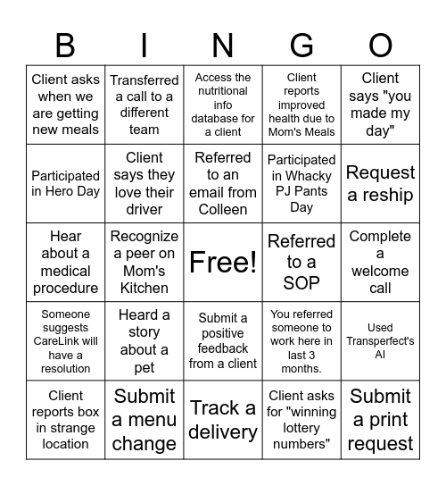 Customer Service Week 2025 Bingo Card