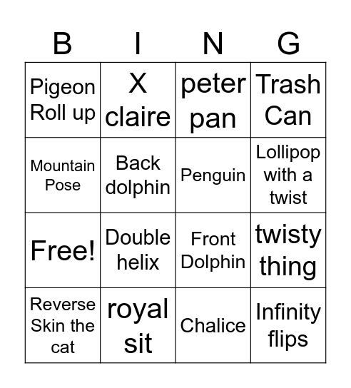 slingo Bingo Card