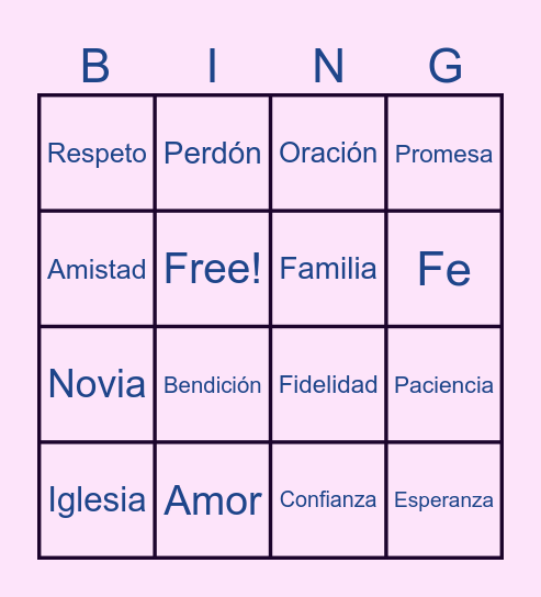 Amor, Fe y ¡Bingo! Bingo Card