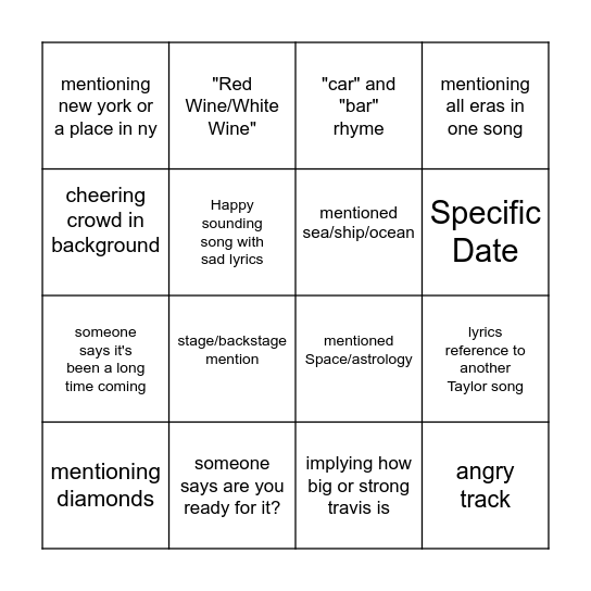TLOAS BINGO Card