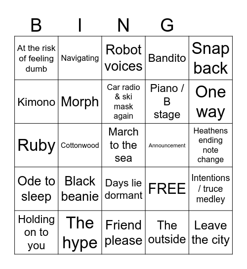 the clancy tour: breach dallas predictions Bingo Card