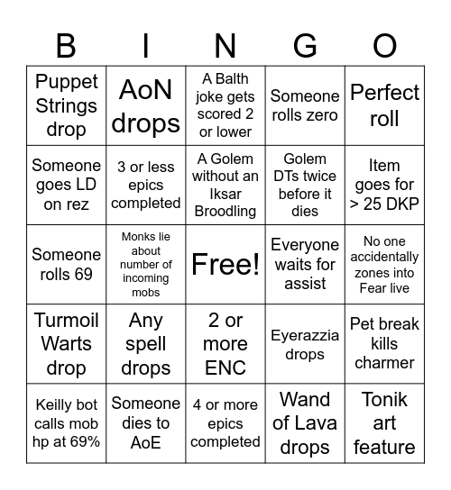 Axiom Bingo! Bingo Card