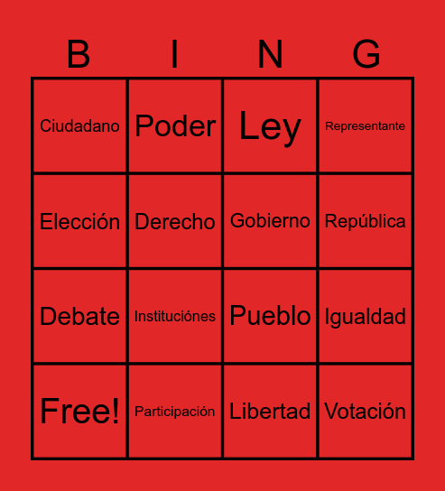 Democracia Bingo Card