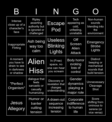 Alien (1979) Bingo Card