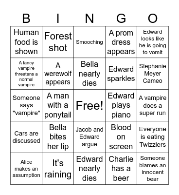 Twilight BINGO Card