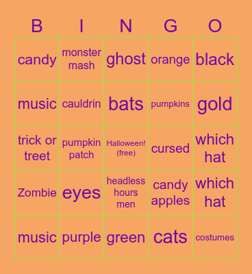 Halloween Bingo Card