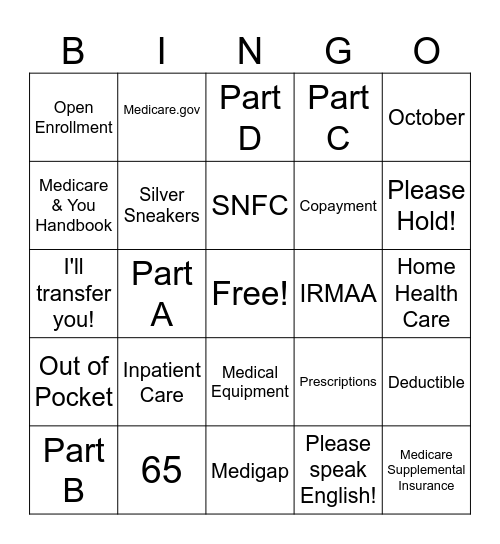 MEDICARE & YOU Bingo Card