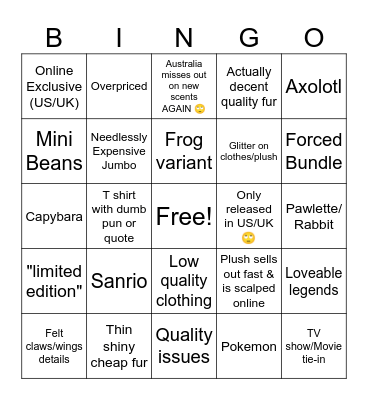 Modern BAB Bingo Card