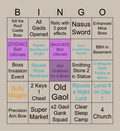All Night until it Reigns v4 Bingo Card