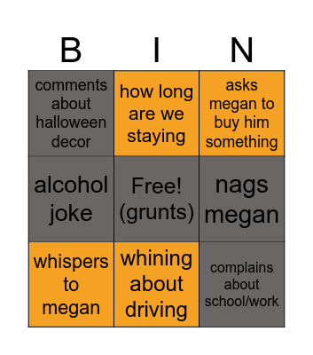 S*an Bingo Card