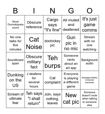 Pineridge Bingo Sheet Bingo Card