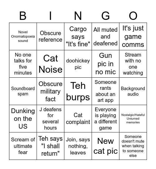 Pineridge Bingo Sheet Bingo Card