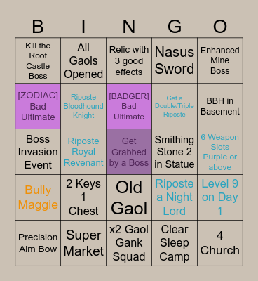 All Night until it Reigns v4 Bingo Card