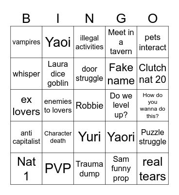 CR Campaign 4 Bingo Card