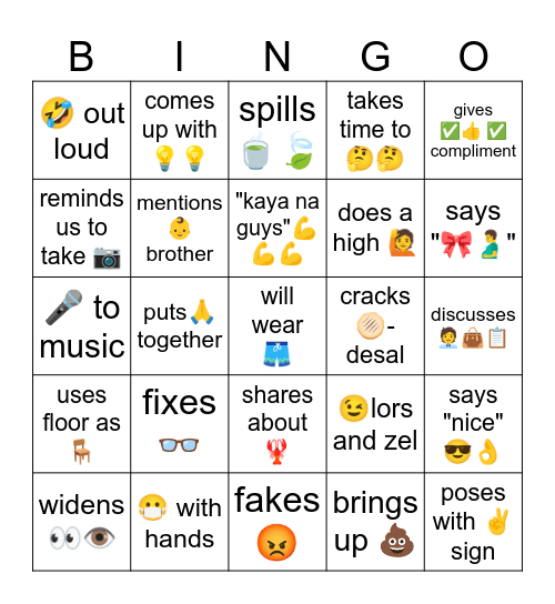 Jovy Bingo Card