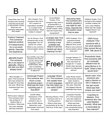 GrCN Human Bingo Card