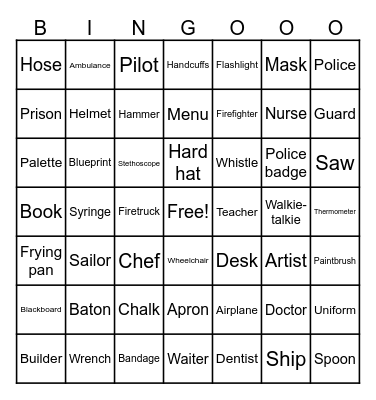 English BINGO Card