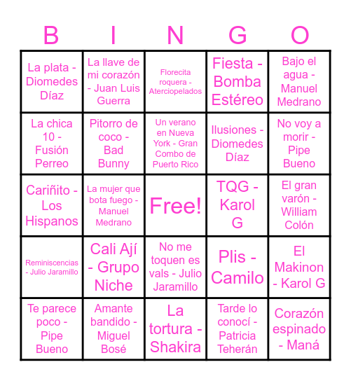 MAFECHELLA 30s Bingo Card