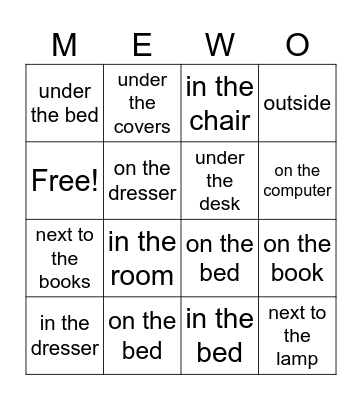 Where is Mewo? Bingo Card