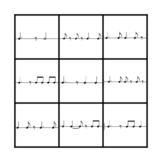 Rhythm Bingo!! Bingo Card