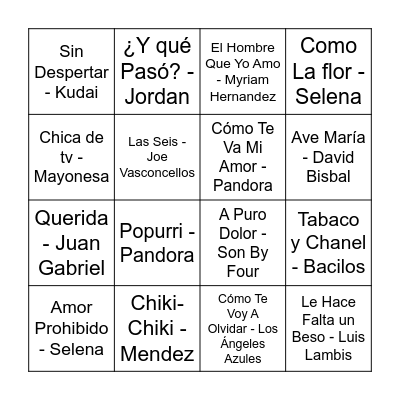 BINGO MUSICAL Bingo Card