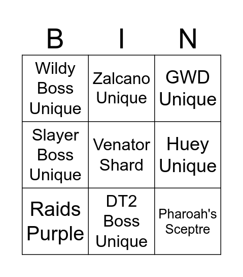 Chill Gains Bingo Card