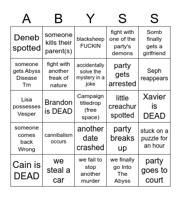 INTO THE Bingo Card