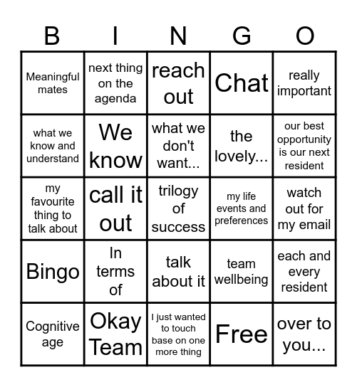 W BINGO Card