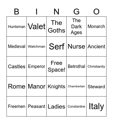 Unit 1 Bingo Card