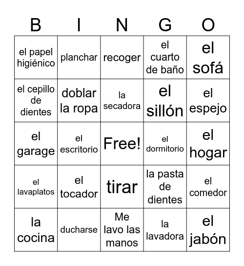 La Casa Bingo Card