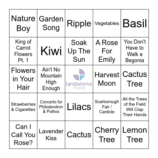 Mother Nature Bingo Card