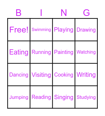 PAST PROGRESSIVE Bingo Card